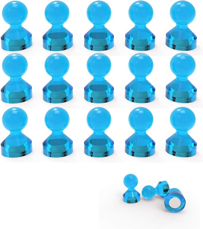 Ant Mag Magnetic Push Pins Strong Push Pin Magnets for Fridge Whiteboards Calendars Maps in School & Office Pack of 18 Blue