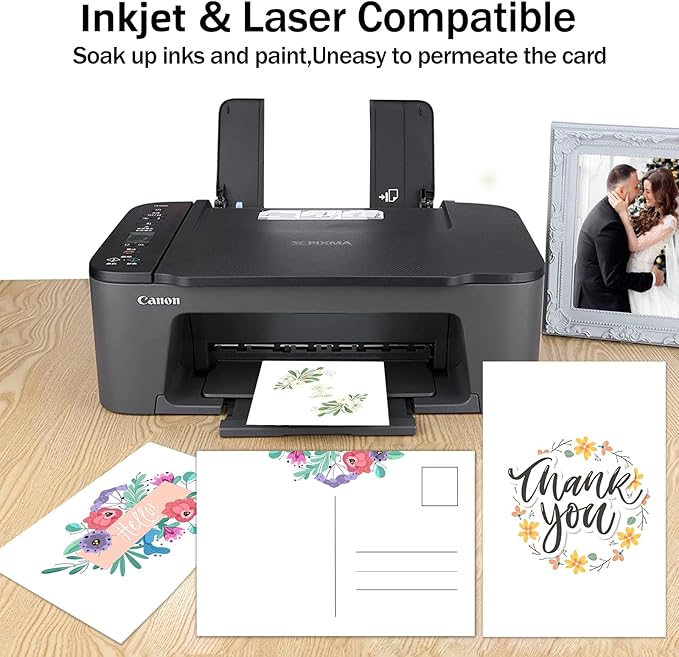 300 Pack White Blank Index Cards 4x6 Thick Paper, Goefun 80lb Heavyweight CardStock Unlined Notecards for Postcards, Photo Paper, Recipe Cards