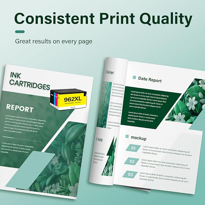 962XL 962 9015e Ink Cartridges Combo Pack: Replacement for HP 9018e Ink 962XL Black and 962 Color 962XL/962 OfficeJet Pro 9025e 9010 9015 9018 9020 9025 9010e 9012e 9020e Printer 4 Pack