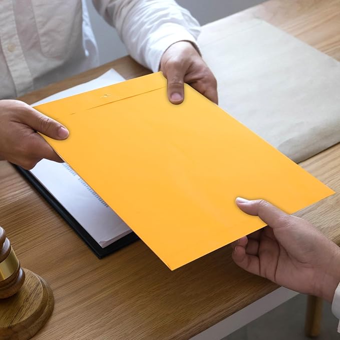 100 Pcs 14 x 18 Inch Extra Large Mailing Clasp Envelopes Jumbo Kraft Catalog Manila Envelope with Clasp Closure for Oversized Big Documents Office Home Business Legal School Storing Mailing