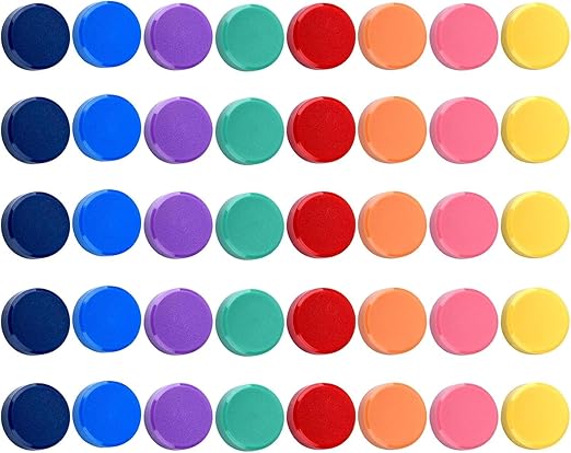 40 Pack Small Fridge Magnets,20MM Colorful Round Magnets for Whiteboard, 8 Colors Refrigerator Magnet,Small Cute Magnet for Decorative Locker Kitchen Office