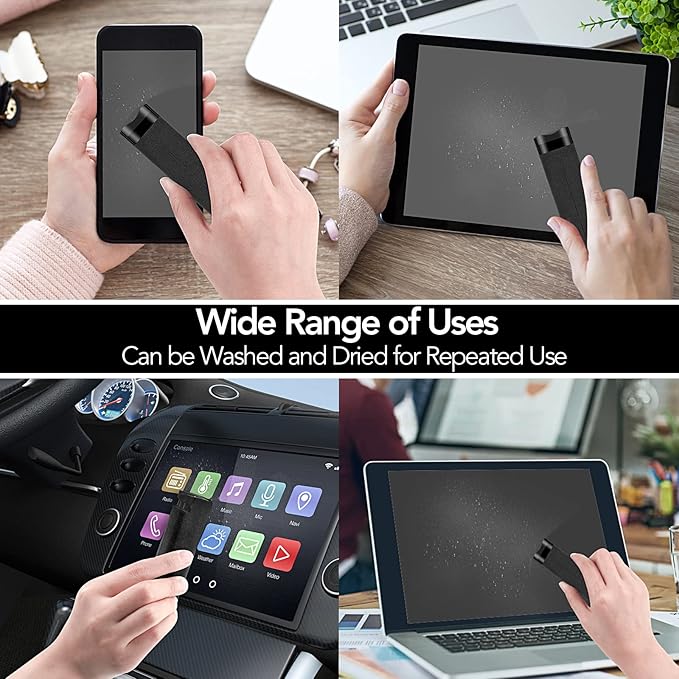 3 Pcs Fingerprint Proof Screen Cleaner, 3 in 1Touchscreen Mist Cleaner Spray Wipe Screen Cleaner Soft Fiber Flannel, Safe for All Phones Glasses Tablet Laptop TV Watch Screens(Grey)