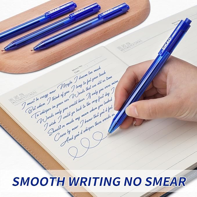 Blue Pens | 60 Pack Retractable Ballpoint Pens Multipack | Blue Ink Medium Point 1.0mm | Smooth Writing Ball Point Pens | School Office Supplies, Box of Pens Bulk (Blue Ink)