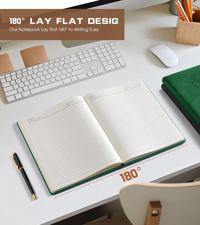 Lined Journal Notebook for Women Men,256 Pages B5 Large Hardcover Leather Journals for Writing,Travel,Business,Work,School,College Ruled Notebooks for Note Taking,Diary Notepad 7.8"×10.2"