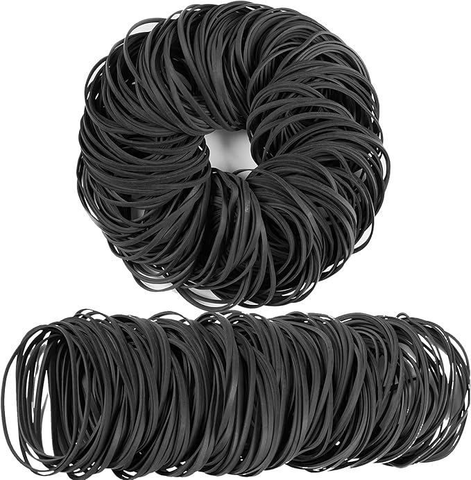 AMUU Black Tactical Rubber Bands Size 33 - 200 Pieces for Office Supply, Home, Money, File Folders - Strong Elastic Bands