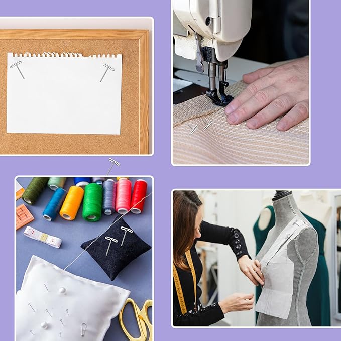 120 Pcs 1.5Inch T Shape Sewing Pins for Wigs, Wig Pins with Clear Box, Wig Pins for Foam Head, Long Straight Pins for Sewing, Blocking Knitting, Office, Craft, and Crocheting（38mm