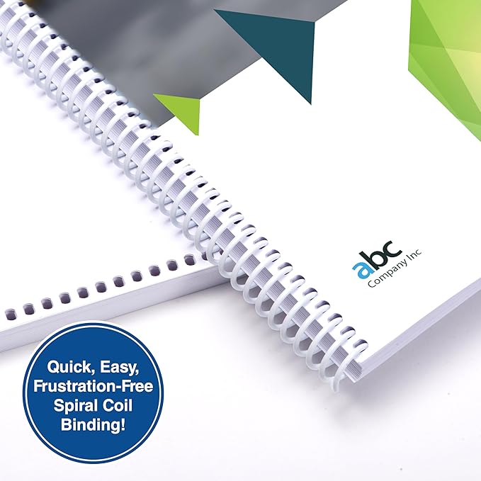 PrintWorks Professional Pre-Punched Spiral Binding Paper - 44-Hole (4:1 Pitch Hole Punch) - Book Binding Printer Paper - Made in the USA - 500 Sheets - 8.5" x 11" - 24 lb - 92 Bright White (04147)