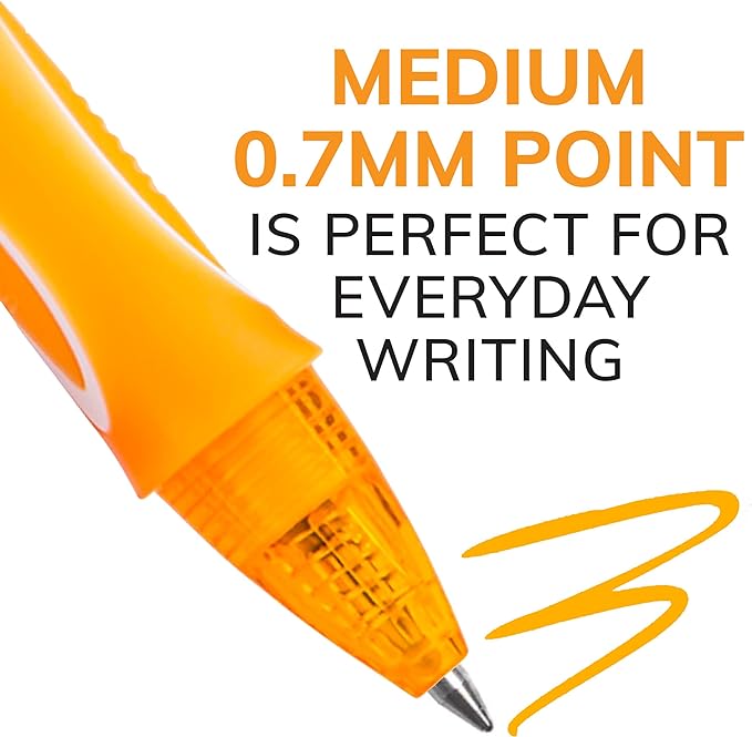 BIC Gelocity Quick Dry Gel Pens with Vivid colors and Smooth Writing, 0.7 mm Medium Point, 12-Count in Assorted Ink