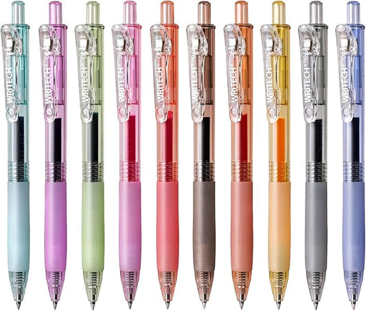 WRITECH Retractable Gel Pens Quick Dry Ink Pens 0.5mm Bullet Multicolor For Journaling, Drawing, Doodling, and Notetaking (Multicolor)