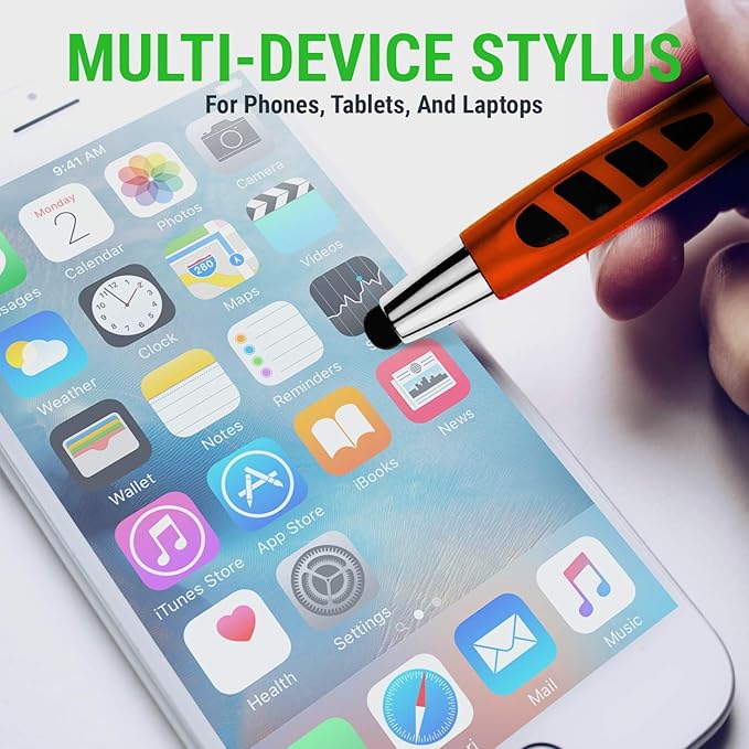 Personalized with Your Custom Logo or Text Pens-300 Pack Bulk-for Businesses, Parties, and Events, 2 in 1 Capacitive Stylus & Ballpoint Pen Compatible with Most Touchscreen Devices, Pearl White
