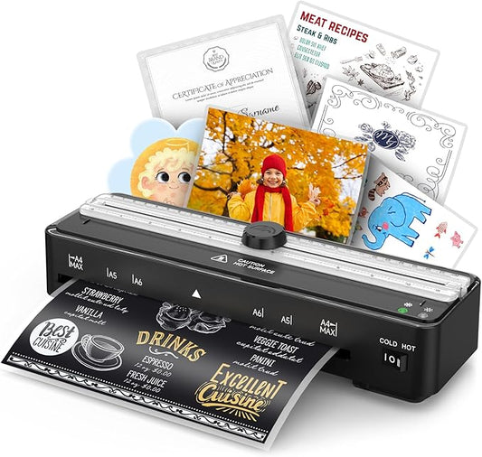 Kejector Laminator Machine, 9 Inch with 20 A4 Sheets Thermal and Cold Lamination Built in Cutter Quick Warm Up for Home Office School