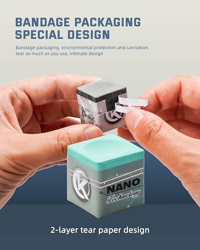 KONLLEN Pool Cue Chalk Nano Technology Billiard Chalk for Professional Tournament Dedicated Pool Chalk (Outstanding Performance, Reduce Miscue, Durable)