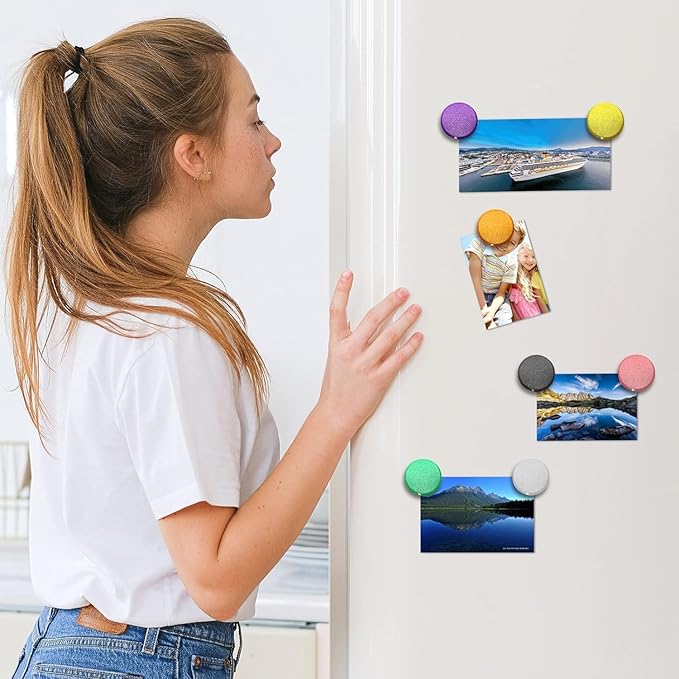 Qualsen Fridge Magnets, Cute Refrigerator Magnets for Whiteboard, Locker, Office, Classroom, Kitchen (20Pcs-Black+White)