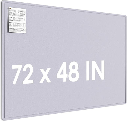 MaxGear Extra Large Bulletin Board 72" x 48", Foldable Felt Board Vision Board Supplies, Cork Board for Office, Home, School, Small Pin Boards for Walls Decorative Display Board Moonlight Gray