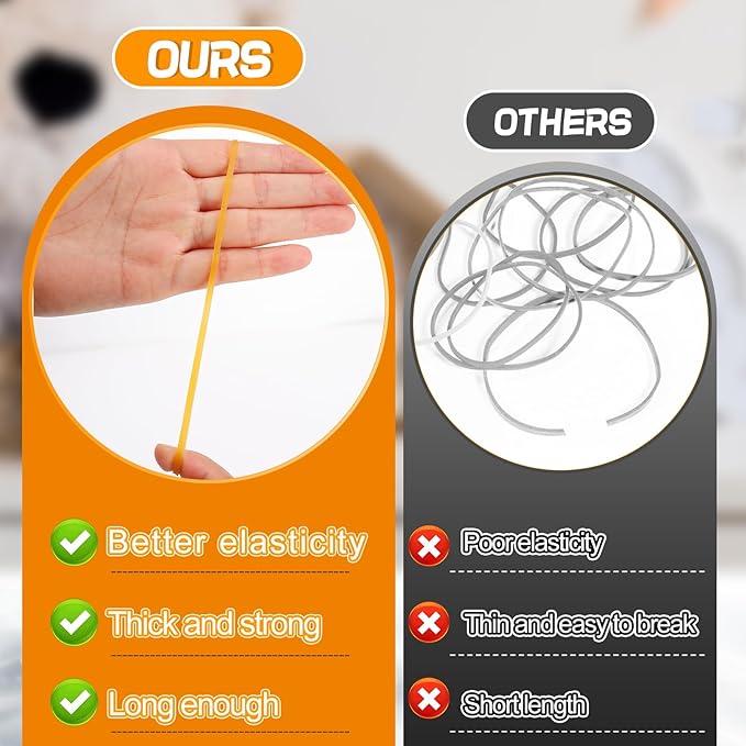 120 Pieces Heavy-duty Rubber Bands, Large Latex Rubber Bands, Thick Elastic Rubber Wrapping Bands for Office Tie Up Garbage Bag Notebook File Packing (Yellow 3.8in Long)