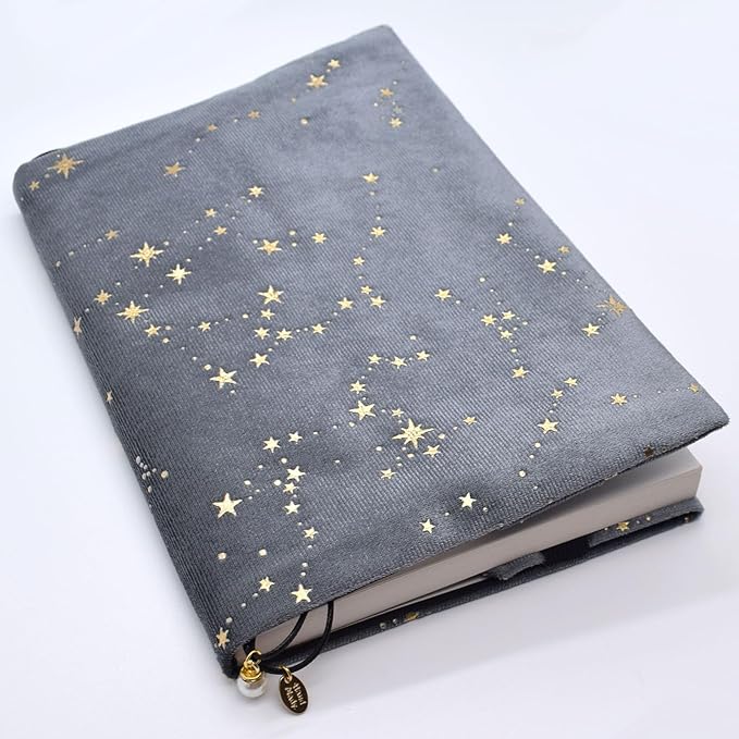 BLBMH A5 Book Covers for Paperbacks Book Cover for Privacy Fit for 5.5x8.3 inch Adjustable Book Sleeve Cover for Women Over 15 Diary Softcover Protector for Notebook - Velvet Grey