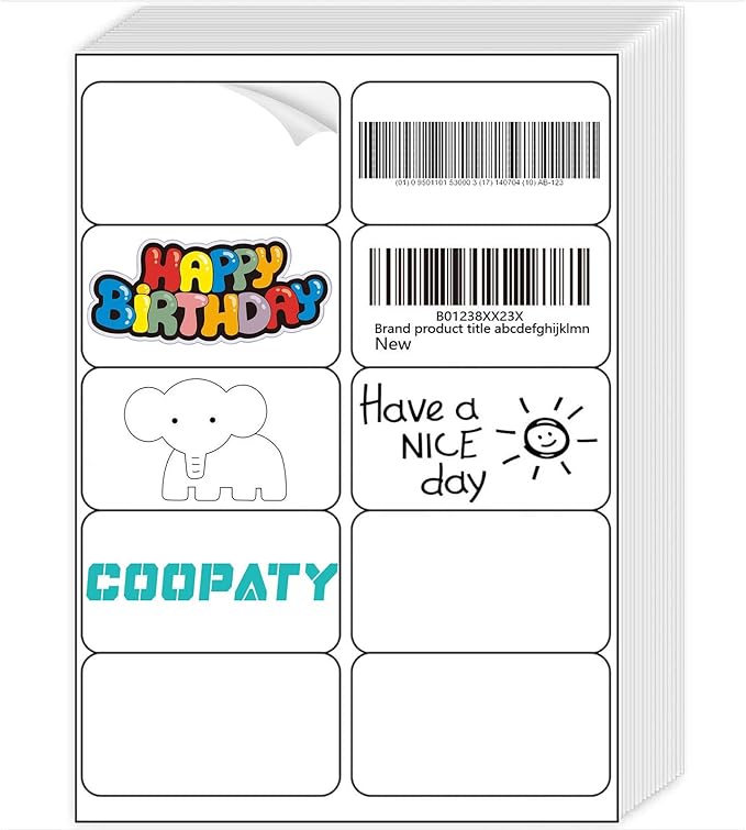 Coopaty 2 x 4 inch Shipping Labels, FBA 10 Up Address Mailing Label White Blank for Laser Inkjet Printer (200 Sheets, 2000 Labels)