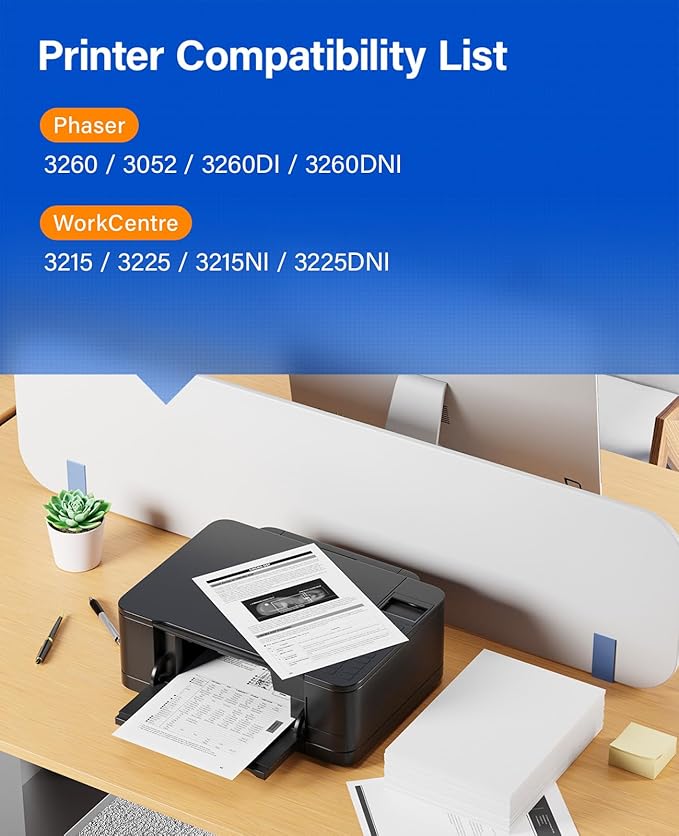 101R00474 Drum Unit (Not Toner)Black 1-Pack High-Yield Replacement for Xerox 3260 3215 Image-Drum Compatible for Xerox Phaser 3260 3052 3260DI 3260DNI WorkCentre 3215 3225 3215NI 3225DNI Laser Printer