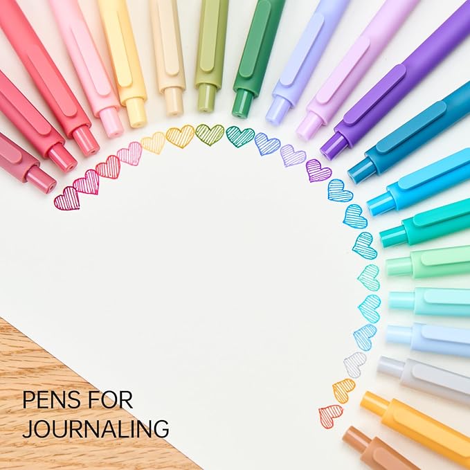 Kaco PURE Gel Pens 20 Assorted Color Ink 0.7mm, Medium Point, Aesthetic Cute Stationery Pens for Journaling Pens