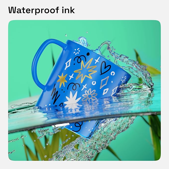 ARTISTRO 2 Gold & Silver Permanent Marker - Waterproof Markers for Tire, Fabric, Rocks, Glass, Ceramic, Wood, Paper - Oil Based Paint Pens - Extra-Fine Tip 0.7mm