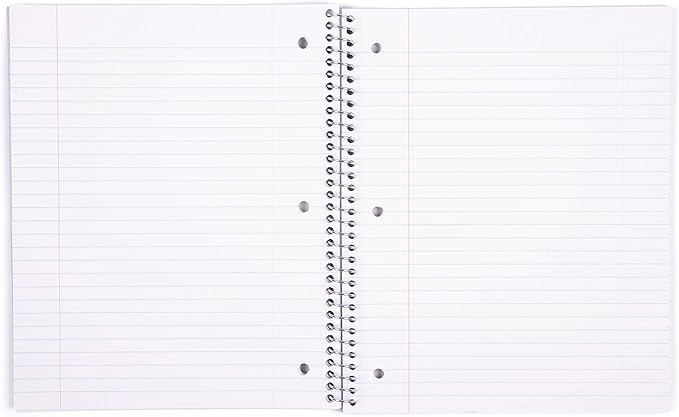 Mintra Office Durable Spiral Notebooks, 1 Subject, (Blue, Wide Ruled 3 Pack), 100 Sheets, Poly Pocket, Moisture Resistant Cover, Strong Chipboard back, For School, Office, Business