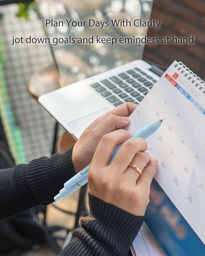 16 Pcs Gel Ink Pens, 0.7mm Fine Point for Smooth Writing Journaling Aesthetic Pens, Black Quick-Dry Long Lasting Fidge Pens, Cute School Office Supplies Gifts for Women （Morandi-Black Ink）