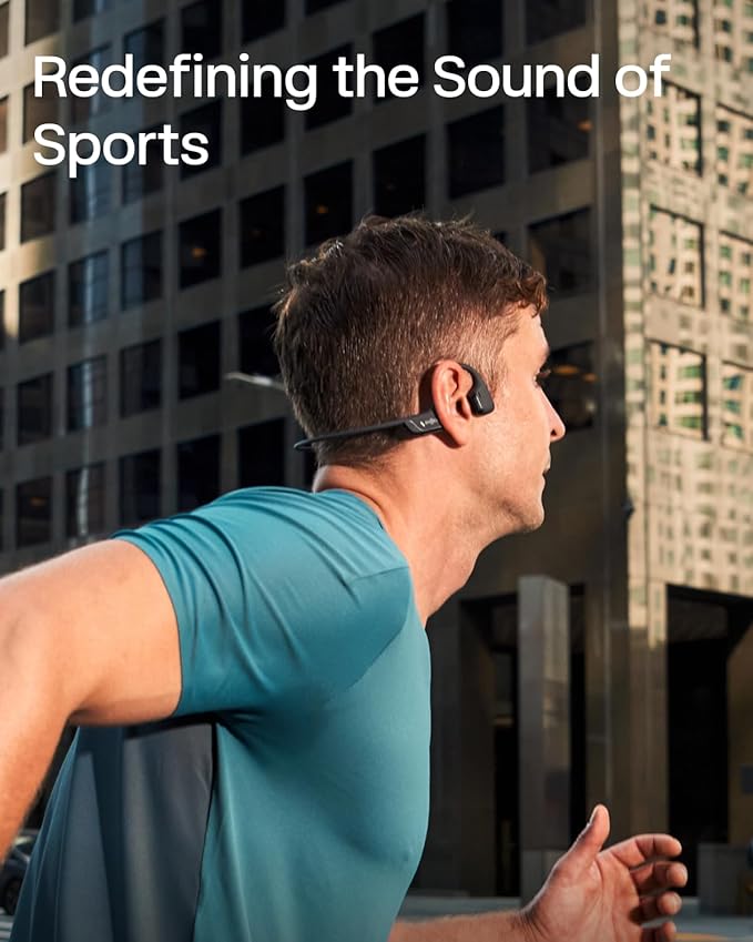 SHOKZ New OpenRun Pro 2 - Open-Ear, Bone Conduction Sport Headphones - with Reflective Strip - Sweat Resistant, Workout Headphones - Secure, Wireless, Comfortable Fit-Deep Bass and Smart Mic App
