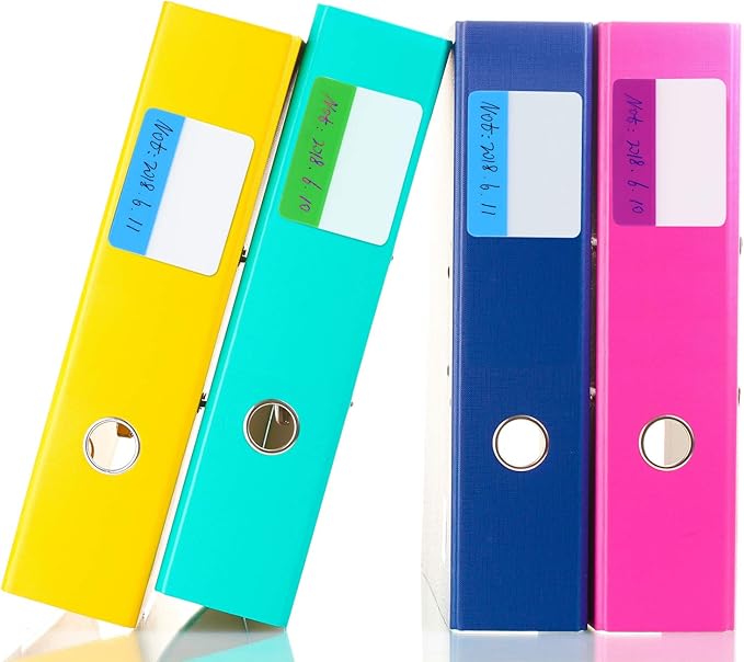 Jovitec 800 Pieces File Tabs Sticky Index Tabs 1 Inch and 2 Inch Writable and Repositionable Filing Tabs Color Tabs for Page Binders Folder Notebooks Book Markers Reading Notes Classify Files