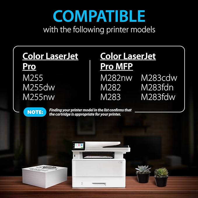 Smart Ink Compatible 206A Toner Cartridge Replacement for HP 206A Toner Cartridges (1 Black Pack) 206X with Chip to use with Color Laserjet Pro MFP M283fdw M283cdw Laserjet Pro M255dw M255nw