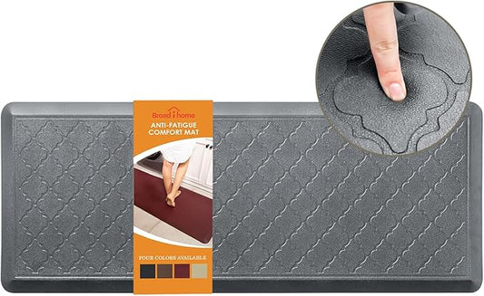 24 x 60 Inch Extra Support Anti Fatigue Comfort Kitchen Mat, Waterproof Long Kitchen Runner, Non-Slip Standing Desk Mat, Commercial Pads for Offices, Home, Garages (Barcelona Grey, 24'' x 60'')