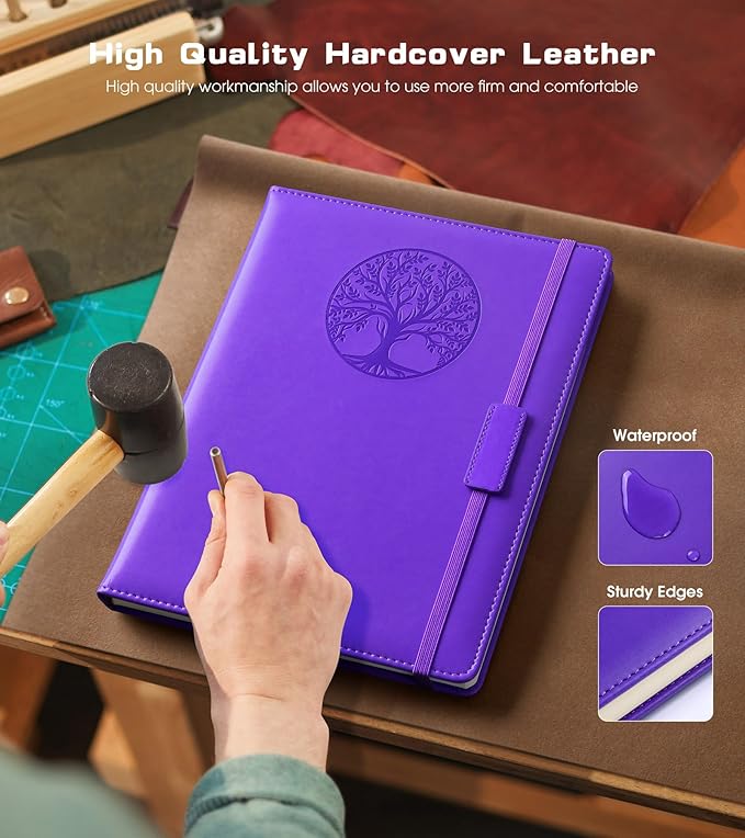 Lined Journal Notebook for Women Men,256 Pages B5 Large Hardcover Leather Journals for Writing,Travel,Business,Work,School,College Ruled Notebooks for Note Taking,Diary Notepad 7.8"×10.2"