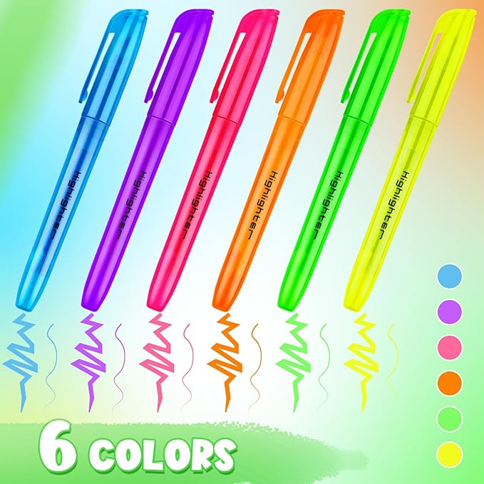 240 Pieces Highlighter Bulk Assorted Colors Highlighter Markers Chisel Tip Highlighters Pens Bundle for School Classroom Office (240)
