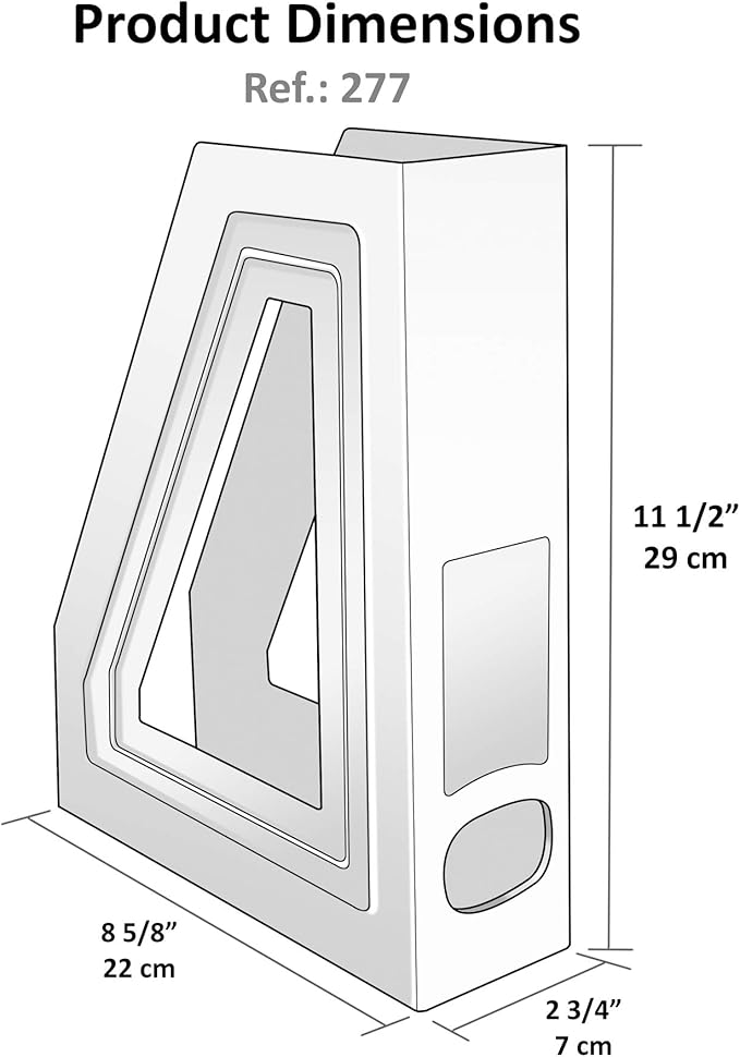 Acrimet Magazine File Holder, Durable Rack, Space-Saving Organizer (Plastic) (Yellow Color) (2 pack)