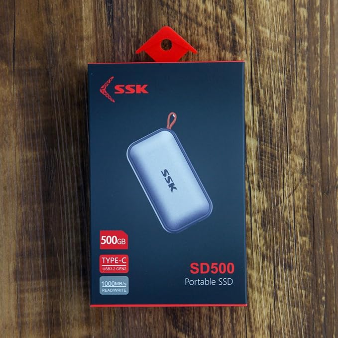 SSK Portable SSD 500GB External Solid State Drives, up to 1050MB/s USB C SSD External Hard Drive USB 3.2 Gen2 for iPhone 15/Pro, Windows, Mac, Android Phones and Tablets