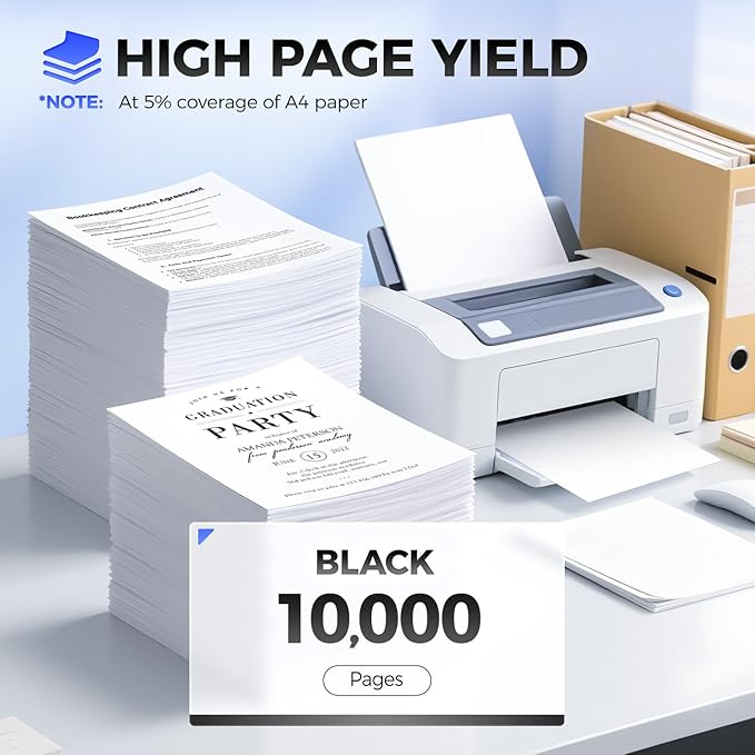 60F1H00 Black Toner Cartridge with chip 1-Pack Replacement Compatible with Lexmark MX310dn MX410de MX510de MX511de MX511dhe MX511dte MX610de MX611de MX611dhe MX611dte MX611dfe Laser Printer Ink Copier