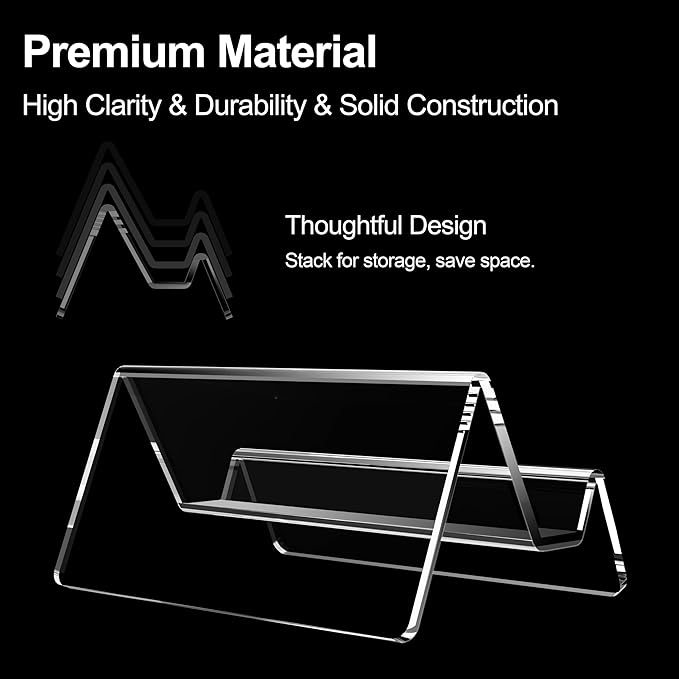 Acrylic Business Card Holder for Desk & Counter, Business Card Holder Display, Clear Business Card Stand, Business Cards Holder Stand, Desktop Plastic Name Card Organizer, 6 Pack