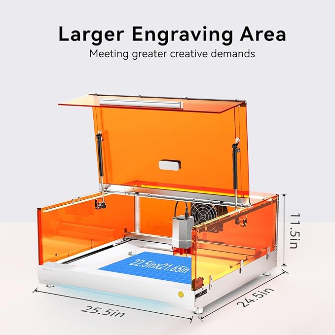 TOOCAA 10W Laser Engraver with Air Assist, Laser Cutter and Lazer Engraving Machines with Enclosure,Status Atmosphere Light,USB Safety Interlock for Tumblers Wood Metal Acrylic