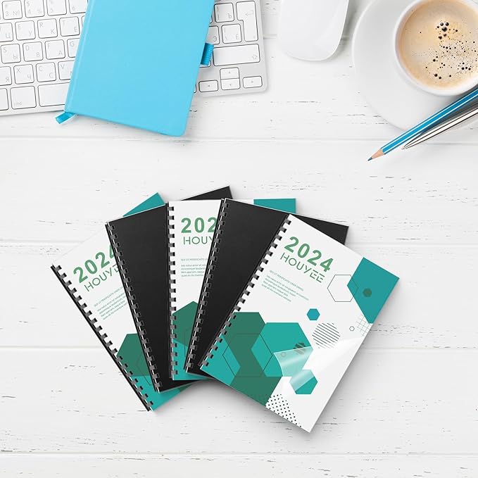 100 Pack Binding Covers Set, 8.5x11 Inches, Including 50 Pcs 12 Mil Ultra Clear PET Binding Covers, 50 Pcs 12 Mil Black Sand Textured