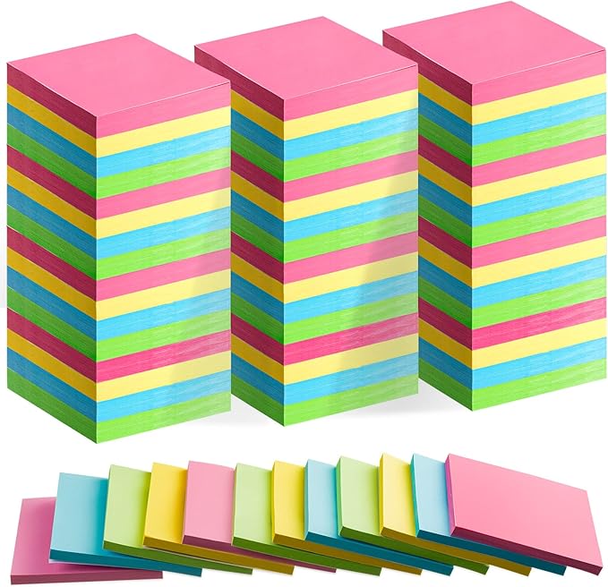 Fainne 120 Pack Sticky Notes Bulk Back to School Supplies Self Stick Note Pads Paper Memo for Office First Day of School Student Teacher Essentials (3 x 3 Inch,Simple Color)