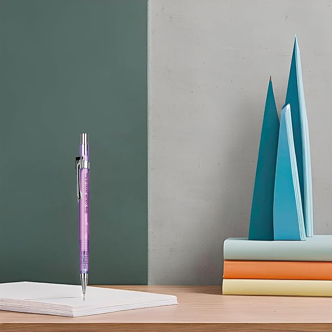 JVPEN Transparent Mechanical Pencils – 0.5 mm Drafting Pencils, Assorted Clear Colors – Smooth Writing, Non-Slip Grip, Built-in Eraser – Ideal for School, Office & Technical Drawing – 12-Pack