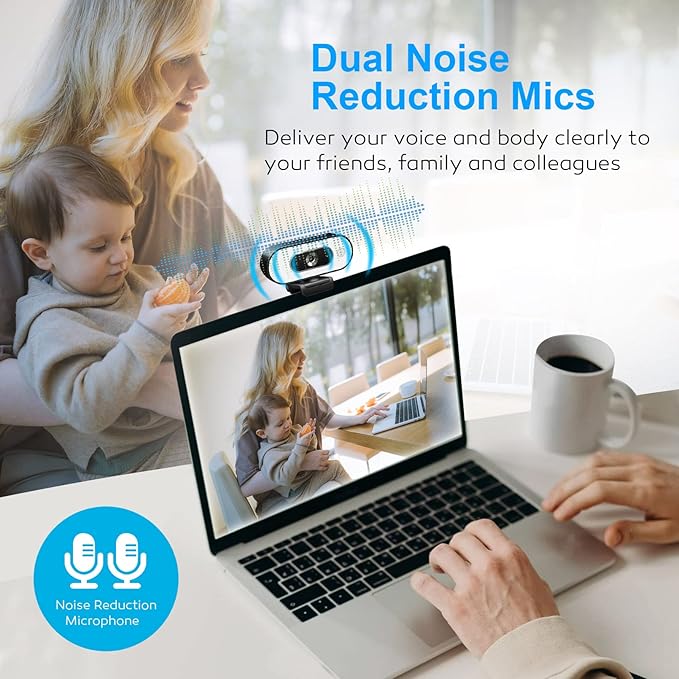 1080P USB Camera for Switch 2/ PC, Ring Light & 3-Level Brightness - Streaming Camera with Built-in Mic, Tripod & Plug&Play for Zoom/Skype/Facetime, PC/Mac/Laptop