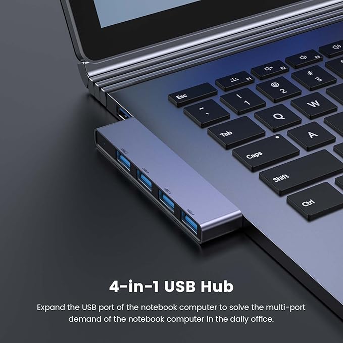Fidioto USB Hub, 4-Port USB Splitter(1 * 3.0 Hub, 3 * 2.0 Hub) USB Splitter USB Expander for Laptop,Windows PC,Mac,Printer,Flash Drive,Mobile HDD, Notebook PC