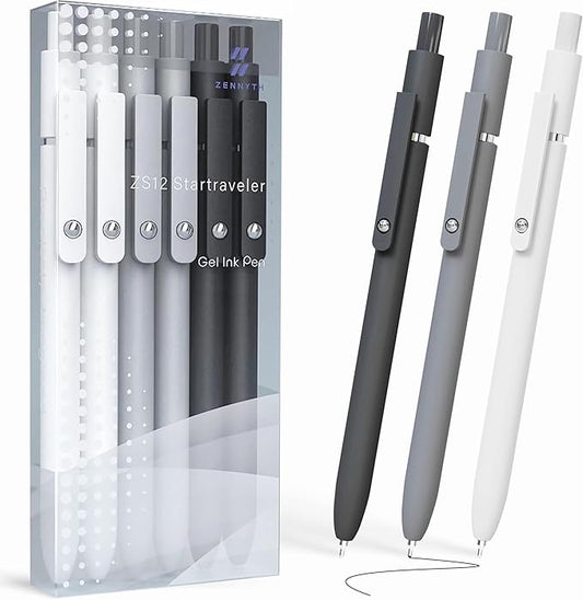 KALARA Aesthetic Gel Ink Pens, 0.5mm Fine Point for Smooth Writing, 6 Pens, No Smear & Bleed Quick Dry, Retractable, Ideal for Journaling and Note-Taking, Stylish Office and School Supplies