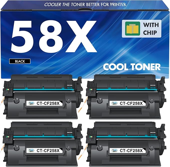 58X 58A CF258X Toner Cartridge Black Compatible Replacement for HP 58X CF258X 58A CF258A Toner Cartridge for HP Laserjet Pro M404n M404dn MFP M428fdw M428fdn M428dw Printer Ink High Yield 4 Pack