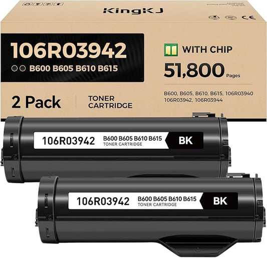 VersaLink B600 B610 Black High Capacity Toner Cartridge 2-Pack Replacement for Xerox 106R03940 106R03942 106R03944 Toner Compatible for Xerox VersaLink B600 B605 B610 B615 Laser Printer Ink All-in-One