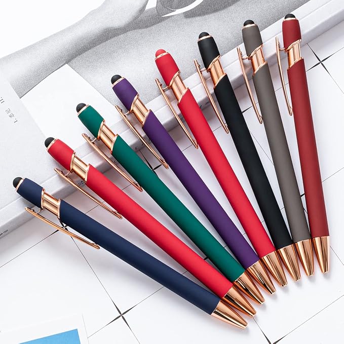 Custom Engraved Ballpoint Pens Bulk, Personalized with Name/Logo, Black or Blue Ink, Smooth Writing for Office, School, Business, Church, Reunion 50 Pcs Red