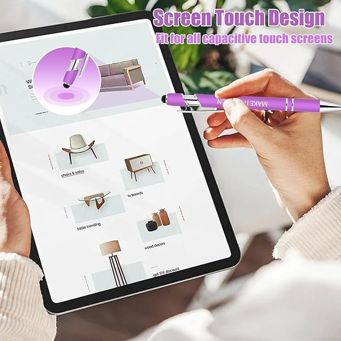 10 Pcs Inspirational Pens Bulk - Motivational Ink Ballpoint Pen with Quotes Stylus Tip Nurse Gifts for School Coworkers Office Supplies Black Ink