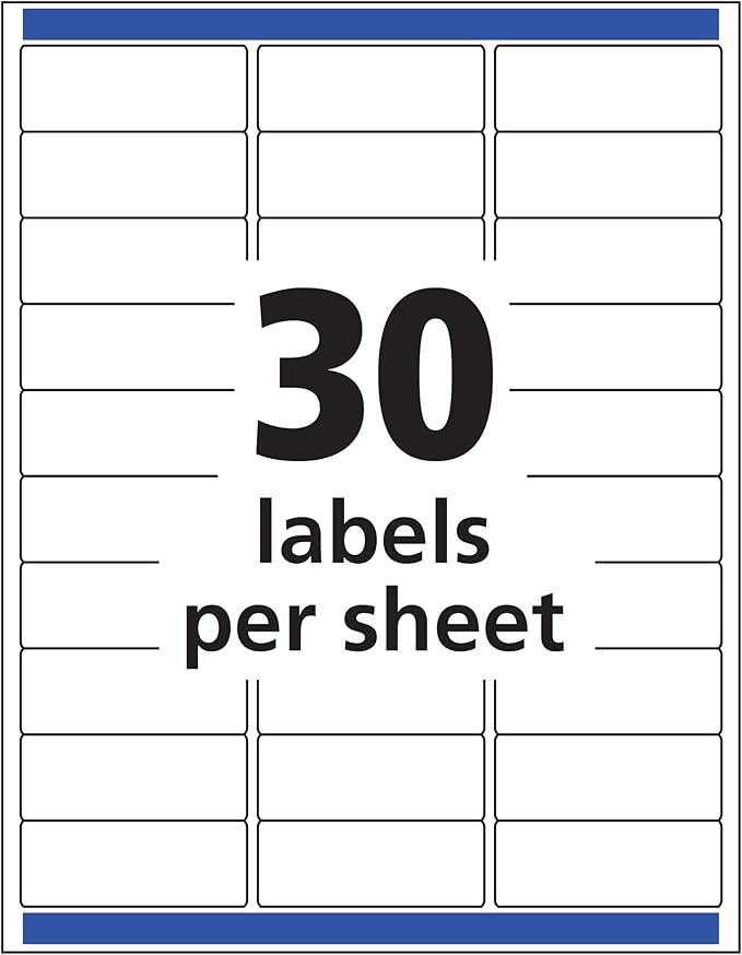 Avery Printable Address Labels with Sure Feed, 1" x 2-5/8", Matte Clear, 300 Blank Mailing Labels (18660)