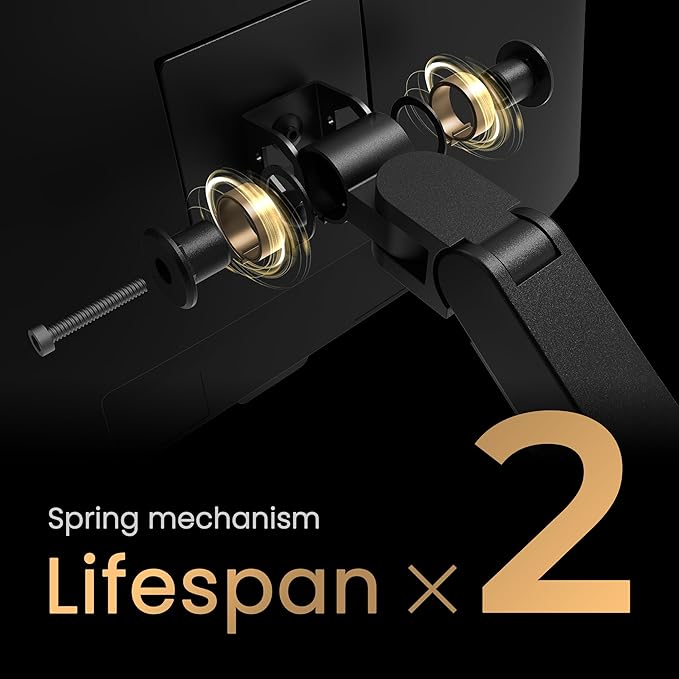 BenQ BDH01 Dual Monitor Arm -Gas Spring Monitor Stand for 2 Screens Up to 35'' & 44lbs, Heavy Duty, Quick Installation, No Sagging, Top Clamp and Grommet Base, Reinforcement Plate, VESA 75x75 &100x100