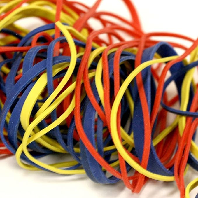 Assorted Color & Size Rubber Bands - Size #54 - Rubber Band Depot - Everyday Bands, Business Rubber Bands - 1/8 Pound Bag